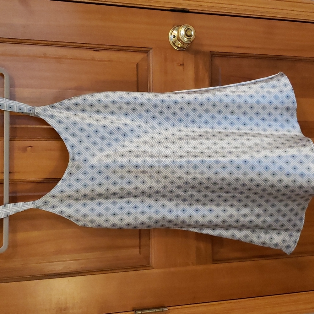 JONES NEW YORK Chemise Slip Silky Nightgown Gray White Size M